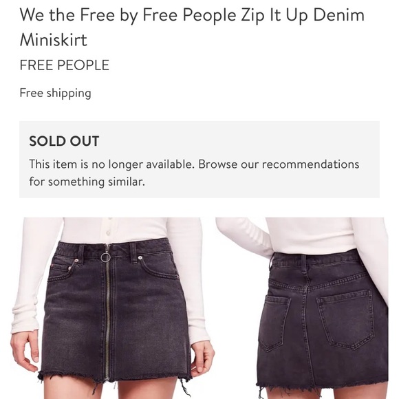 Free People Denim Skirt with Zipper - Picture 3 of 3